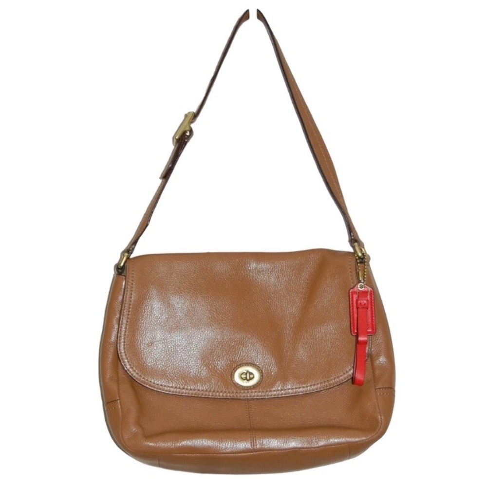 Coach Park Leather Flap British Tan Shoulder Bag